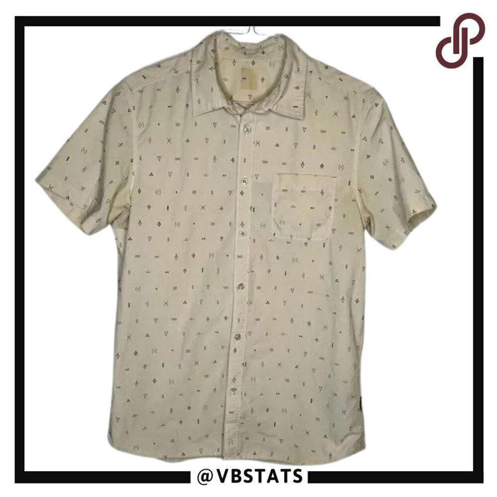 North Face Cream-Gray Patterned‎ SS Shirt in XL